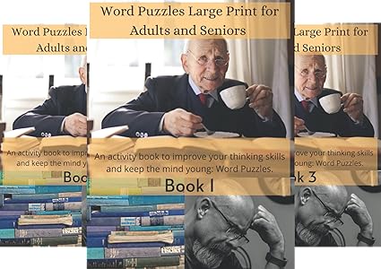 PRINTED BOOK - Word Puzzles Large Print for Adults and Seniors (Series of 40 books) - Price is per Book